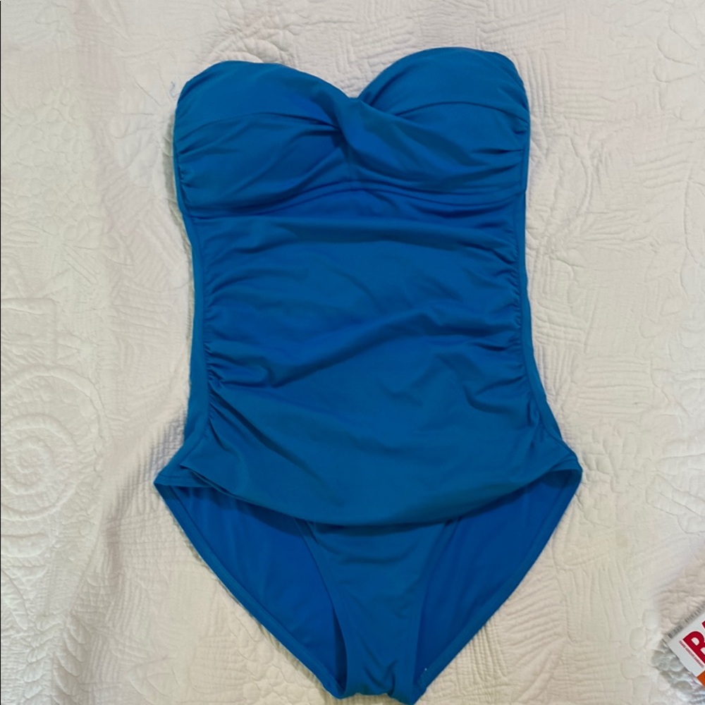 Ann Cole Blue Strapless Swimsuit